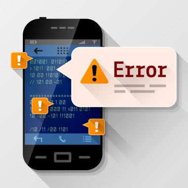hata iletisi kabarcık ile Smartphone