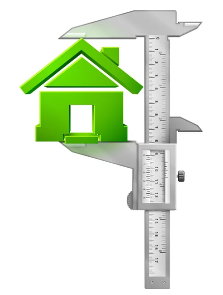 Pinza vertical mide símbolo de la casa — Vector de stock