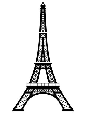 Fransızca Eyfel Kulesi siyah-beyaz renk