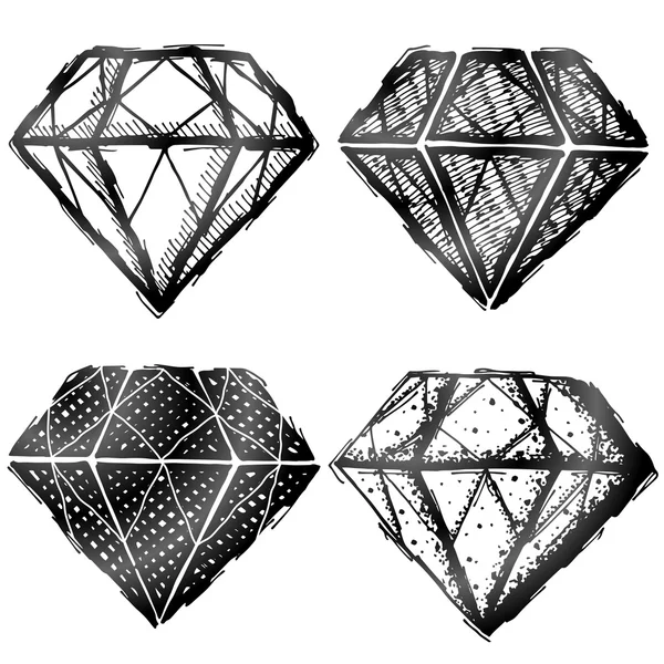 Símbolo diamante dibujado a mano — Vector de stock