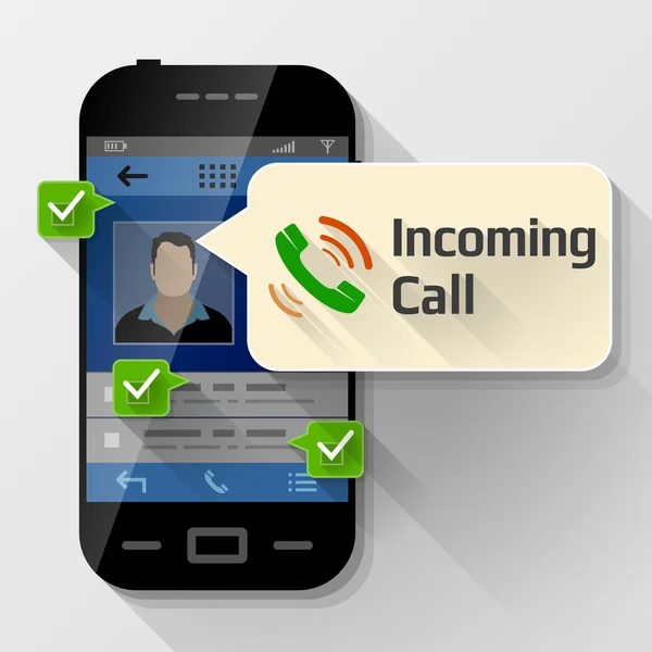 Смартфон з бульбашкою повідомлень про вхідний дзвінок Стокова Ілюстрація