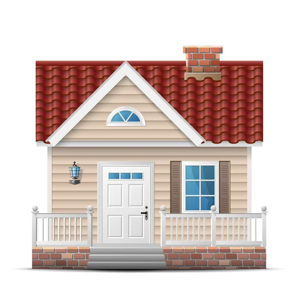 Casa de color con porche — Vector de stock