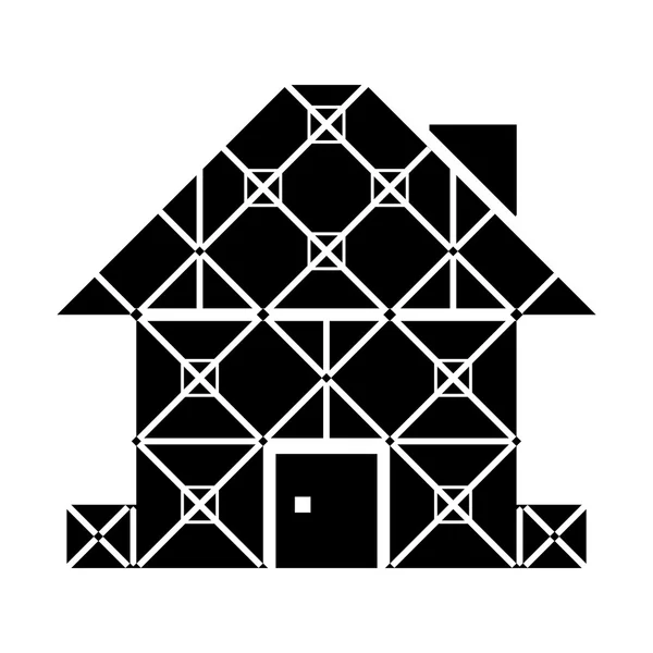 House symbol med inramade fasad — Stock vektor