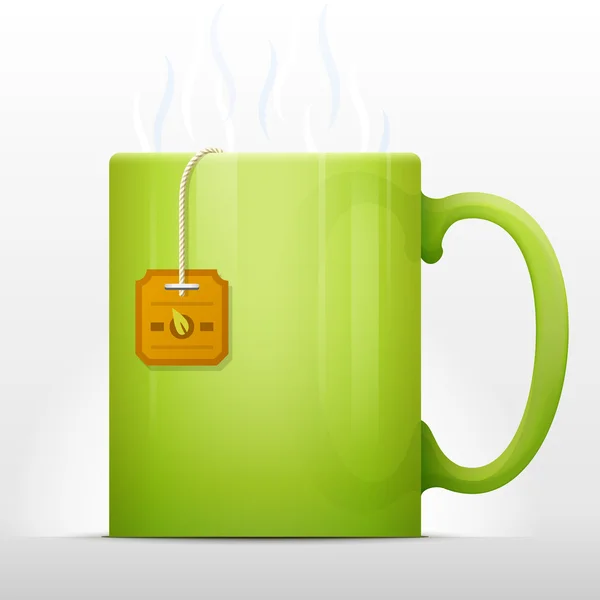 Tea bag brewing in mug — Wektor stockowy