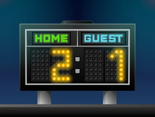 Electronic soccer scoreboard for stadium — 图库矢量图片