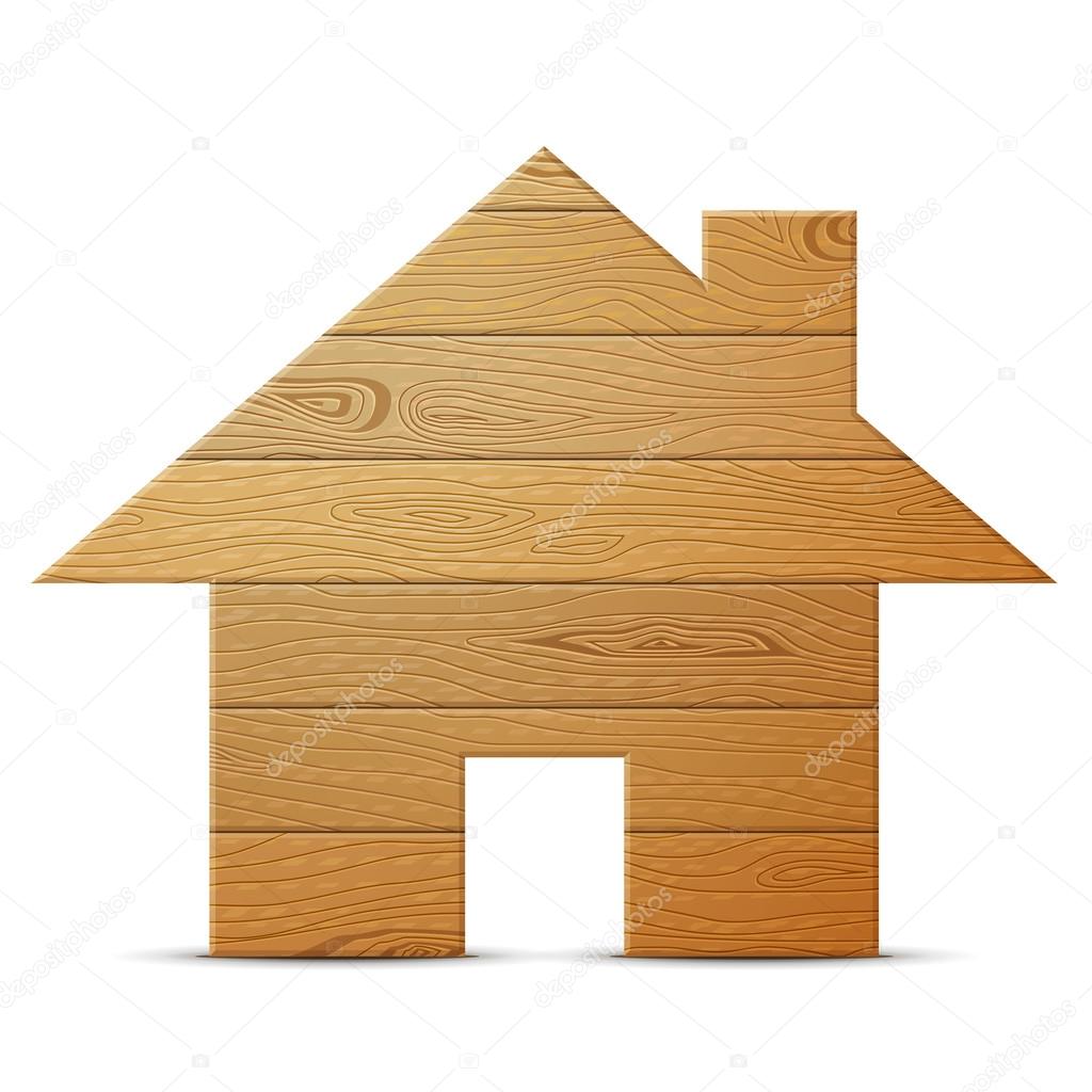 House symbol of wood isolated on white background