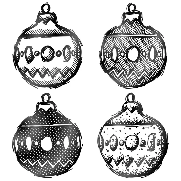 Hand drawn bauble (holiday decoration) — Stock Vector