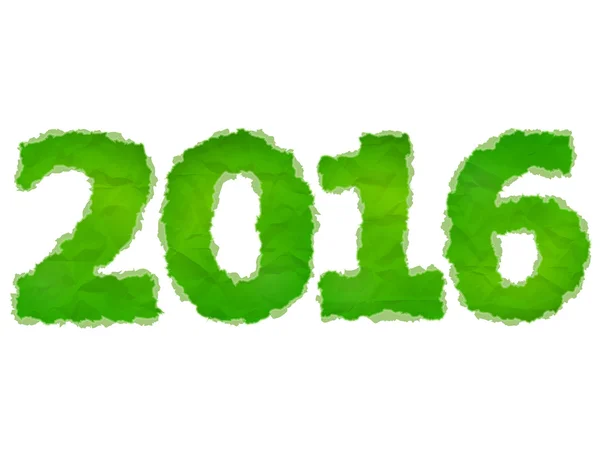 Новый 2016 год из скомканной бумаги на белом фоне — стоковый вектор