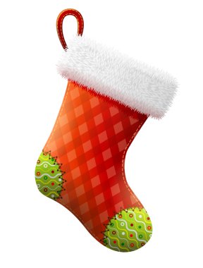 Empty christmas stocking isolated on white background clipart
