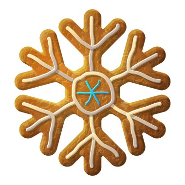 Gingerbread kar tanesi sembolü renkli buzlanma dekore edilmiştir.