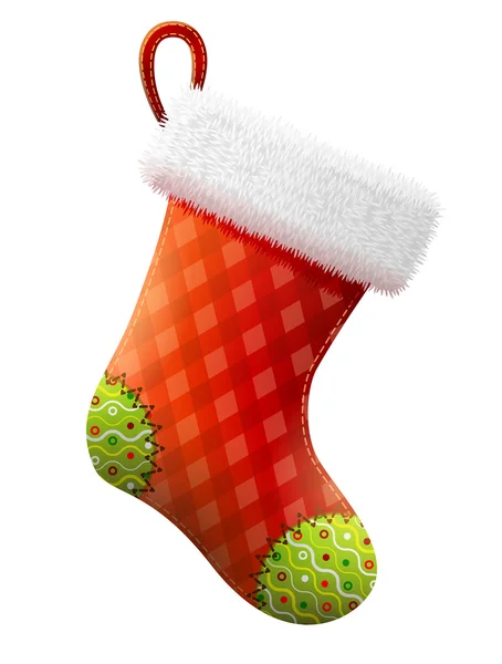 Lege christmas stocking geïsoleerd op witte achtergrond — Stockvector