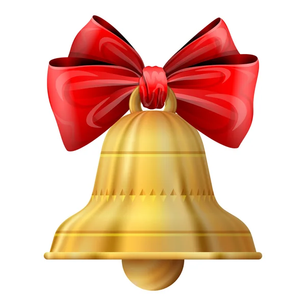 Christmas bell geïsoleerd op witte achtergrond — Stockvector