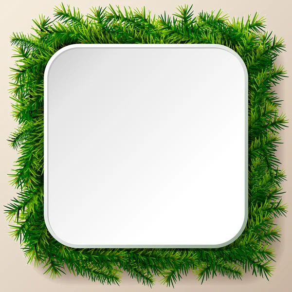 Prázdný čtvercový rámec vánoční stromeček větviček — Stockový vektor