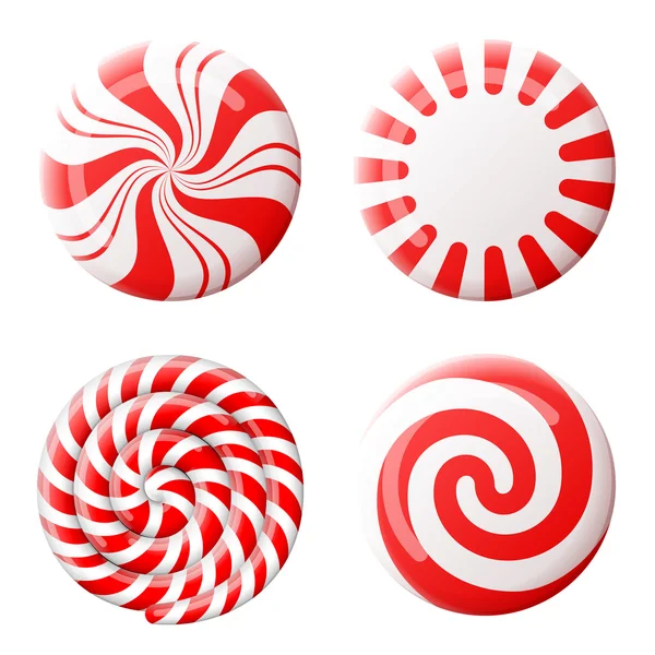 Christmas round candy set — Stock Vector