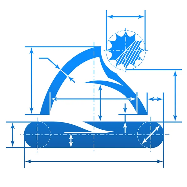 Sombrero de Santa con líneas de dimensión — Vector de stock