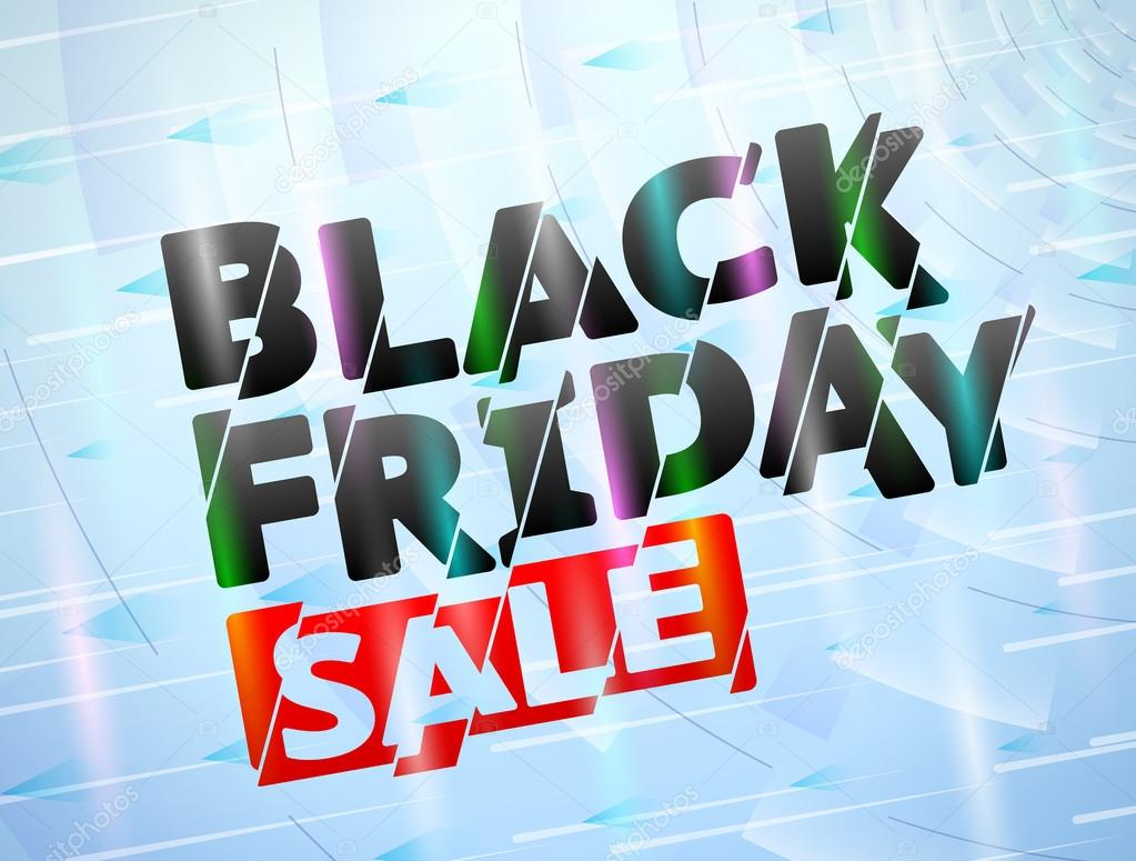 Black Friday Sale title with broken text effect