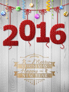 Yeni yıl Noel dekorasyon olarak kumaş örme 2016