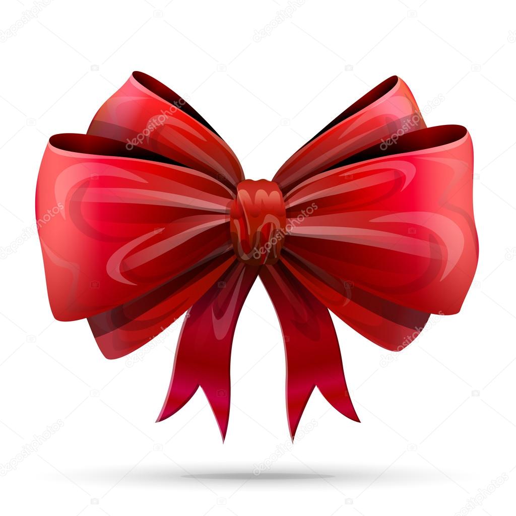 Red bowknot isolated on white background