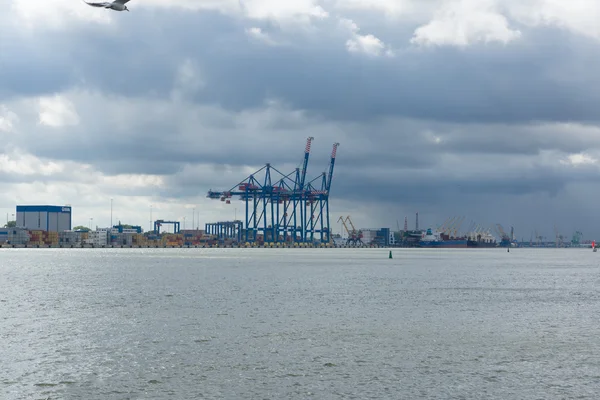 The seaport with crane — Stock Photo, Image