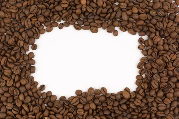 Frame images laid out from coffee beans — Stock Photo, Image