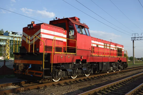 Powerful train on the rails — Stock Photo, Image