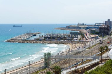 Tarragona, İspanya - 10 Ağustos 2018 - Tarragona İspanya 'nın kuzeydoğusunda, Akdeniz kıyısında, Costa Daurada' da bulunan bir liman şehridir..