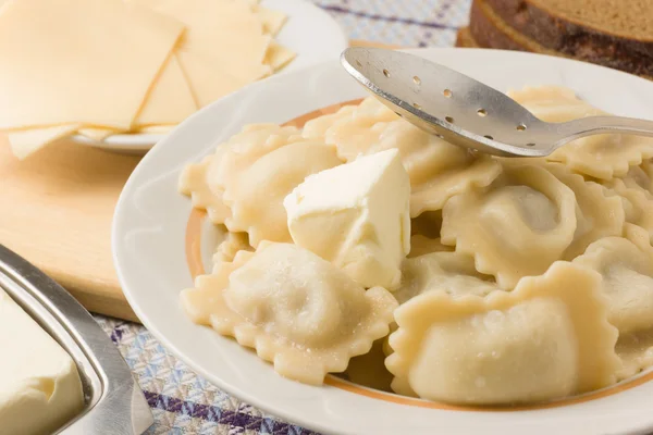 Pranzo caldo su gnocchi — Foto Stock