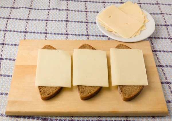 The cheese sandwiches — Stockfoto