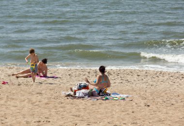 Bir Palanga bir plajda yaz