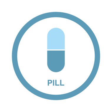 Yuvarlak tıbbi bir ikon. Bir kapsül doldur.