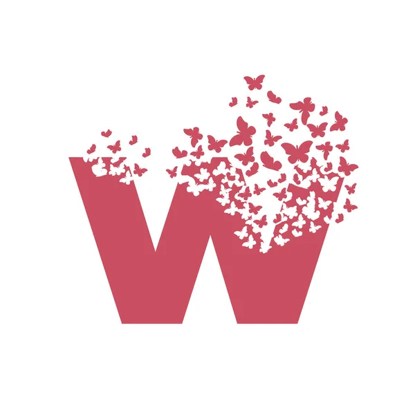 W harfi kelebek ve güvelerden oluşan bir buluta yayılıyor..