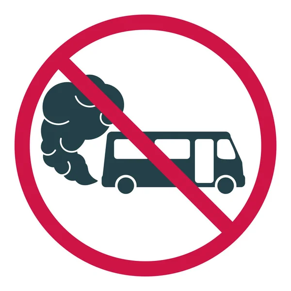 Prohibición Señales Gases Escape Peligrosos Icono Bus Con Gases Escape — Archivo Imágenes Vectoriales