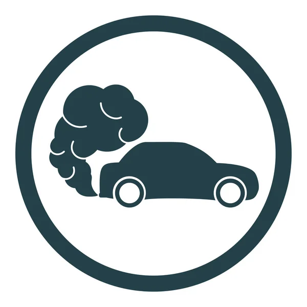 Auto Ikone Mit Abgasen Abgase Umweltverschmutzung Smog — Stockvektor