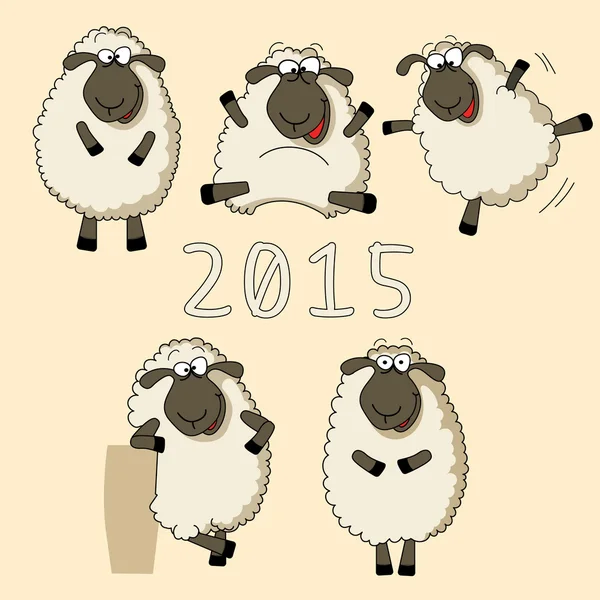 Новогодняя открытка с овцами Лицензионные Стоковые Иллюстрации