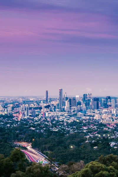 View of Brisbane City from Mount Coot-tha — Stock Photo, Image