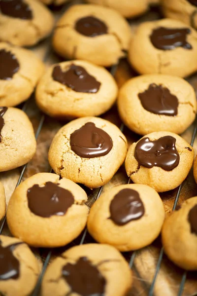 Chocolate Nut Biscuits Being Prepared Baking Food Background — Stock Photo, Image