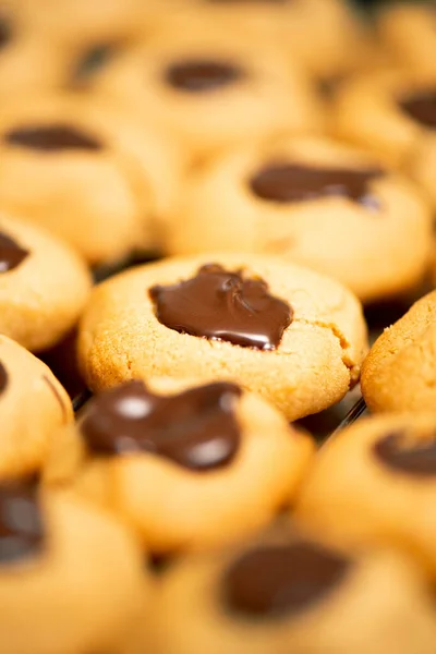 Galletas Nuez Chocolate Que Preparan Para Hornear Fondo Alimentos — Foto de Stock