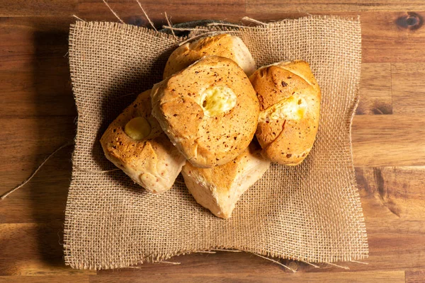 Cheese Bacon Rolls Closeup Food Background — Stock Photo, Image