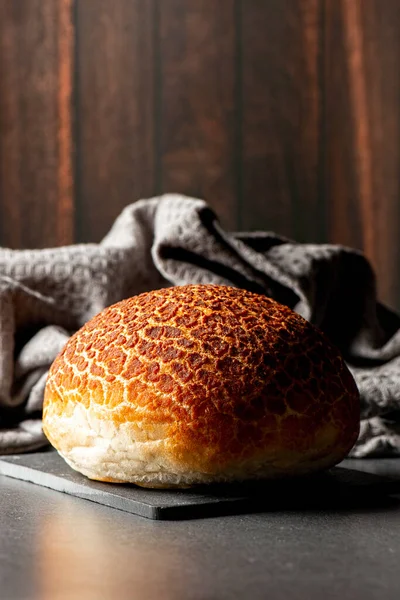 Fresh Baked Tiger Bread Roll Also Known Dutch Crunch — Stock Photo, Image