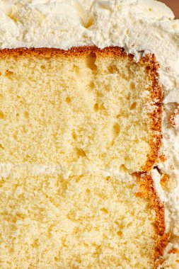 Klasik rosette kremalı sünger keki. Ayrıntılı gıda arkaplanı.