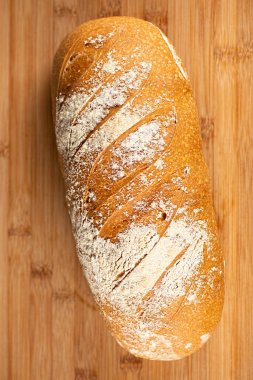 Pane Di Casa ekmeğinin detaylı yakın plan çekimi..