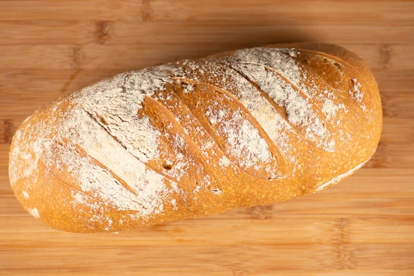 Detailed Closeup Scored Pane Casa Bread Loaf — Stock Photo, Image