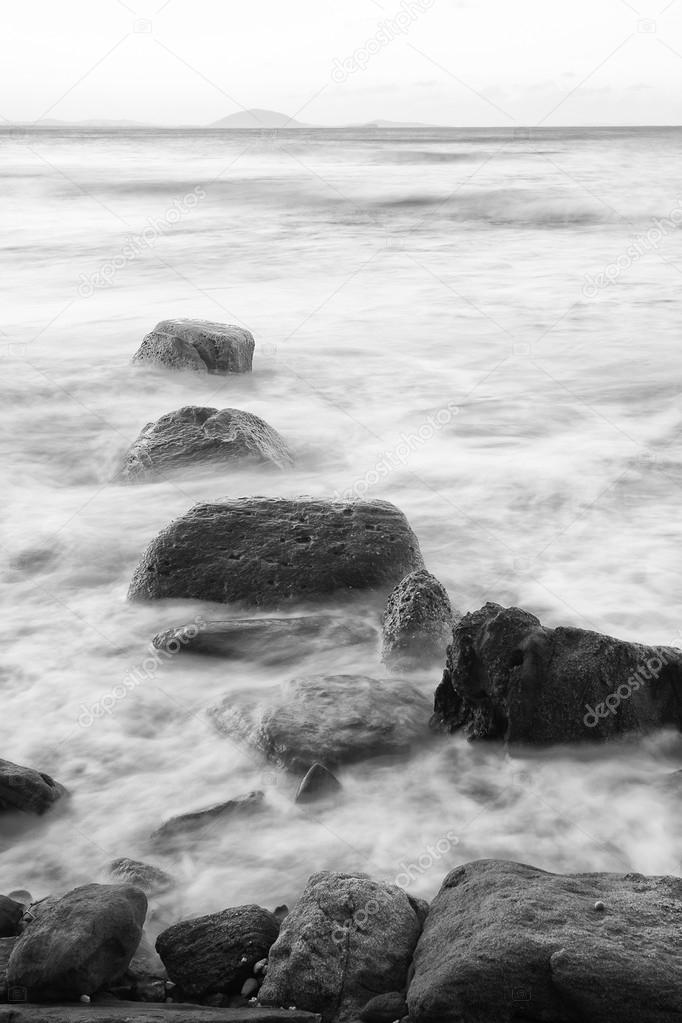 Rocks and water - Black and White