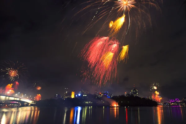 Fuegos artificiales en Brisbane - 2014 — Foto de Stock