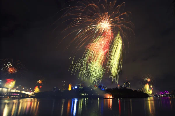 Fuegos artificiales en Brisbane - 2014 — Foto de Stock