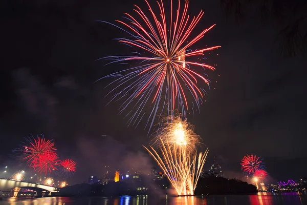 Fuegos artificiales en Brisbane - 2014 — Foto de Stock