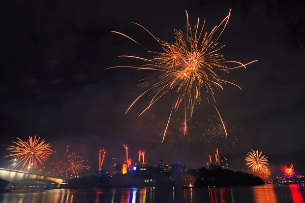 Fuegos artificiales en Brisbane - 2014 — Foto de Stock