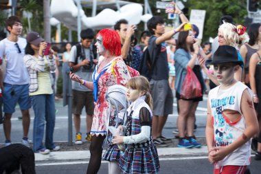 Brisbane, queensland, Avustralya - 5 Ekim 2014: yıllık beyin Vakfı zombi yürüme 5 Ekim 2014'west end, brisbane, Avustralya.