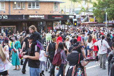 Brisbane, queensland, Avustralya - 5 Ekim 2014: yıllık beyin Vakfı zombi yürüme 5 Ekim 2014'west end, brisbane, Avustralya.