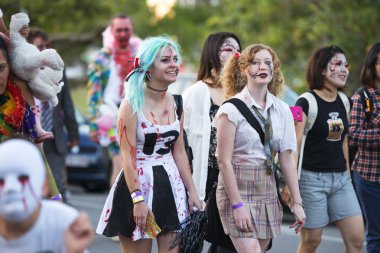 Brisbane, queensland, Avustralya - 5 Ekim 2014: yıllık beyin Vakfı zombi yürüme 5 Ekim 2014'west end, brisbane, Avustralya.